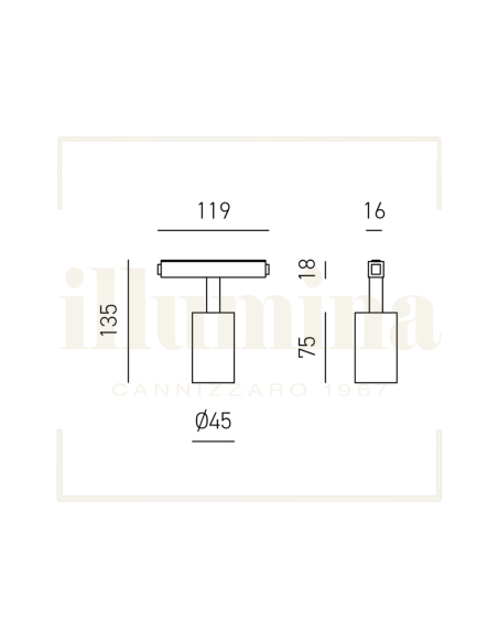 MINI SPOT MODENA SP/P ORO PER BINARIO