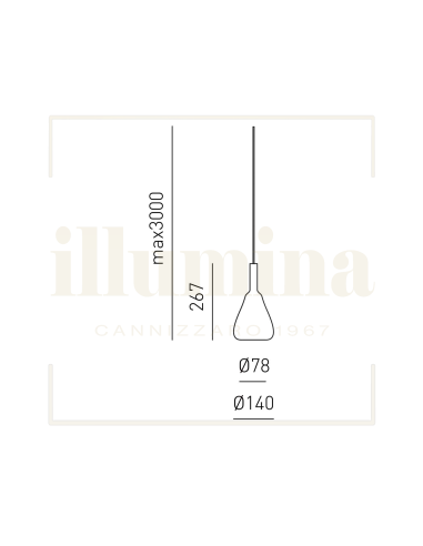 SOSPENSIONE OFELIA S/11 MINI AMBRA FUME'