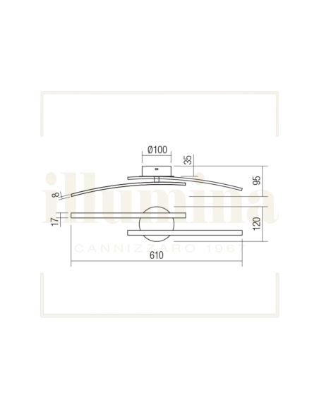 APPLIQUE/PLAFONIERA YUNO BRONZO 01-2964