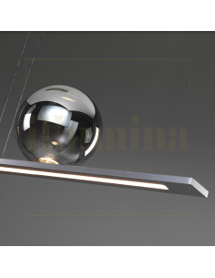 SOSPENSIONE MOONLIGHT TITANIO CON SFERE GRIGIO FUMO 2