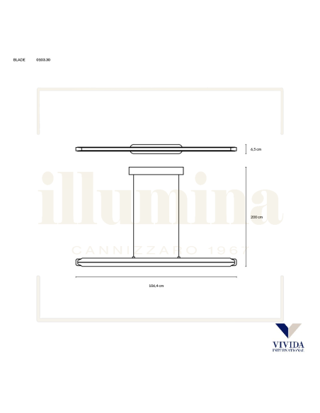 SOSPENSIONE BLADE NERO+ORO